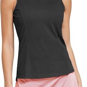Ogeenier Women's Black Sleeveless Golf Polo | Size L